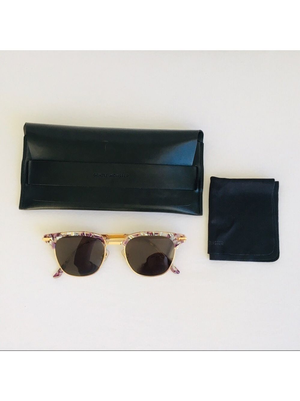 Gentle Monster Core 612 PD4 Clubmaster Gold Metal & Acetate Sunglasses - Picture 3 of 6